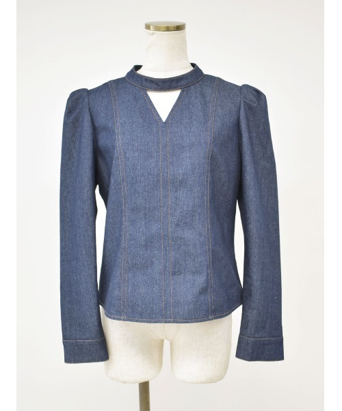 Reurie'(レウリィ)の「デニムブラウス(セットアップ対応)(シャツ/ブラウス・レディース・ブラック/インディゴブルー・FREE)」の13枚目の写真