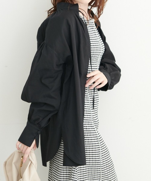 FREE'S MART（フリーズマート）の「◆前後2Wayスタンドネックスキッパーチュニックブラウス（シャツ/ブラウス・レディース・ブラック/ブルー/ホワイト・FREE）」の17枚目の写真