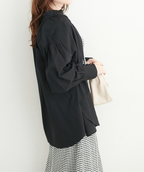 FREE'S MART（フリーズマート）の「◆前後2Wayスタンドネックスキッパーチュニックブラウス（シャツ/ブラウス・レディース・ブラック/ブルー/ホワイト・FREE）」の19枚目の写真