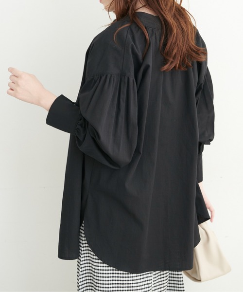 FREE'S MART（フリーズマート）の「◆前後2Wayスタンドネックスキッパーチュニックブラウス（シャツ/ブラウス・レディース・ブラック/ブルー/ホワイト・FREE）」の20枚目の写真