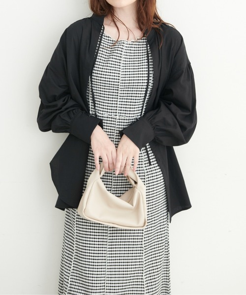 FREE'S MART（フリーズマート）の「◆前後2Wayスタンドネックスキッパーチュニックブラウス（シャツ/ブラウス・レディース・ブラック/ブルー/ホワイト・FREE）」の15枚目の写真