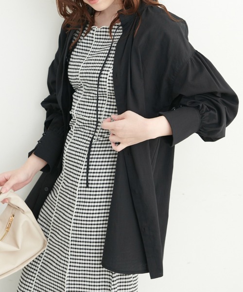 FREE'S MART（フリーズマート）の「◆前後2Wayスタンドネックスキッパーチュニックブラウス（シャツ/ブラウス・レディース・ブラック/ブルー/ホワイト・FREE）」の16枚目の写真