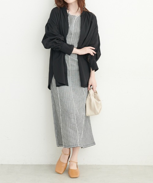 FREE'S MART（フリーズマート）の「◆前後2Wayスタンドネックスキッパーチュニックブラウス（シャツ/ブラウス・レディース・ブラック/ブルー/ホワイト・FREE）」の21枚目の写真