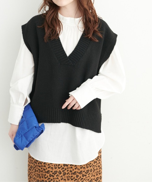 FREE'S MART（フリーズマート）の「◆前後2Wayスタンドネックスキッパーチュニックブラウス（シャツ/ブラウス・レディース・ブラック/ブルー/ホワイト・FREE）」の7枚目の写真