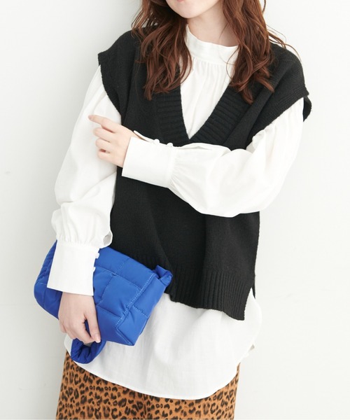 FREE'S MART（フリーズマート）の「◆前後2Wayスタンドネックスキッパーチュニックブラウス（シャツ/ブラウス・レディース・ブラック/ブルー/ホワイト・FREE）」の8枚目の写真