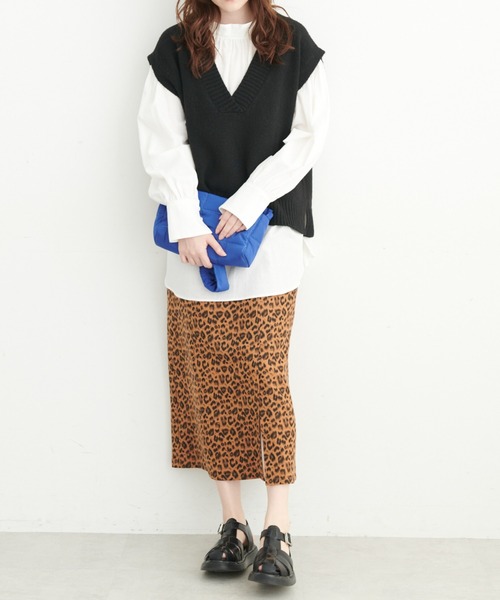 FREE'S MART（フリーズマート）の「◆前後2Wayスタンドネックスキッパーチュニックブラウス（シャツ/ブラウス・レディース・ブラック/ブルー/ホワイト・FREE）」の10枚目の写真