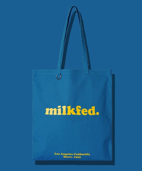 MILKFED.(ミルクフェド)の「《MILKFED.定番人気》カラフルな組み合わせがお洒落な大容量トートバッグ。FLAT LIGHTTOTE COOPER OUI LOGO(トートバッグ・レディース・パープル/ピンク/ライトグリーン/ブルー/ホワイト・ONE SIZE)」の4枚目の写真