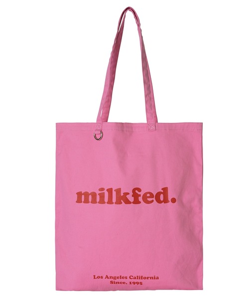MILK ピンク トートバッグ MILKFED.定番人気》カラフルな組み合わせがお洒落な大容量トート