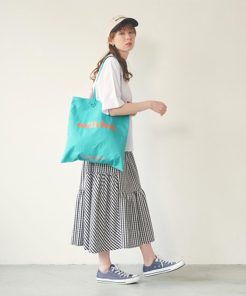MILKFED.(ミルクフェド)の「《MILKFED.定番人気》カラフルな組み合わせがお洒落な大容量トートバッグ。FLAT LIGHTTOTE COOPER OUI LOGO(トートバッグ・レディース・パープル/ピンク/ライトグリーン/ブルー/ホワイト・ONE SIZE)」の21枚目の写真