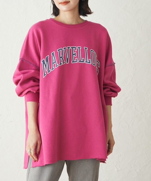 Green Parks(グリーンパークス)の「・novem 9 カレッジロゴptプルオーバー(スウェット・レディース・ネイビー/チャコールグレー/ピンク/パープル/ホワイト系その他・FREE)」の5枚目の写真