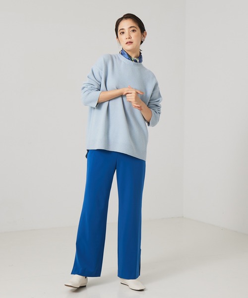 qualite（カリテ）の「サイドスリットイージーパンツ（その他パンツ・レディース・ブルー/ブラウン・38/36）」の7枚目の写真