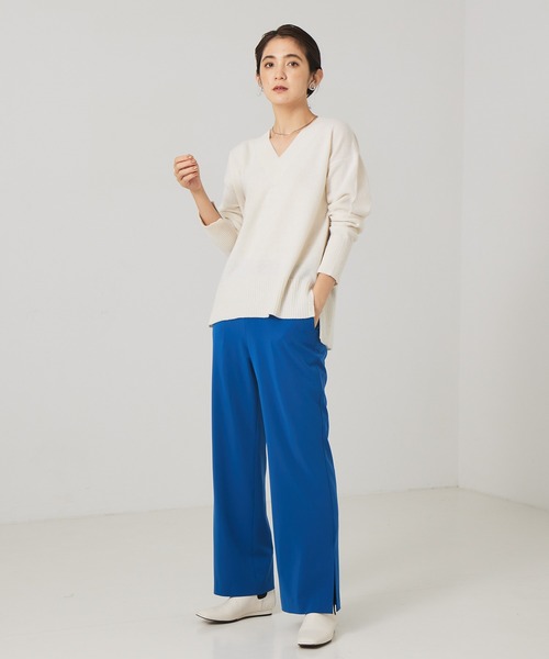 qualite（カリテ）の「サイドスリットイージーパンツ（その他パンツ・レディース・ブルー/ブラウン・38/36）」の5枚目の写真