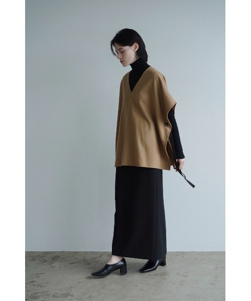 CLANE 2WAY WOOL SIDE RIBBON PONCHO ポンチョ セール】2WAY WOOL SIDE RIBBON PONCHO(ポンチョ)|CLANE