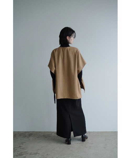CLANE 2WAY WOOL SIDE RIBBON PONCHO ポンチョ セール】2WAY WOOL SIDE RIBBON PONCHO（ポンチョ）｜CLANE