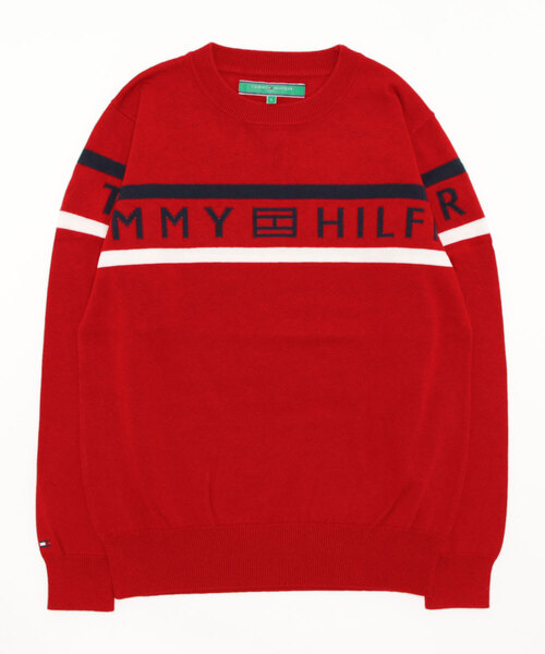TOMMY HILFIGER GOLF（トミー ヒルフィガー ゴルフ）の「[トミー ヒルフィガー ゴルフ] レディース ロゴジャガード クルーネックニット　 （ニット/セーター・レディース・ネイビー/ブラック/ブラウン系その他/ホワイト/レッド・L/M/S）」の5枚目の写真