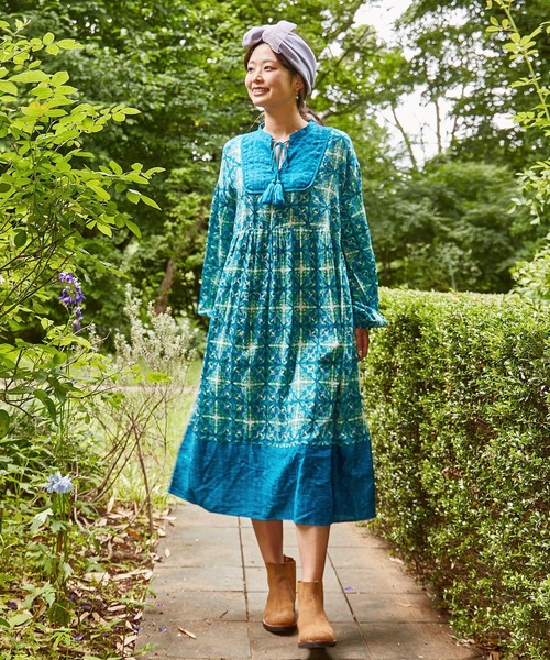 チャイハネ(チャイハネ)の「【チャイハネ】ティブロワンピース(ワンピース・レディース・ブルー/ブラウン/ピンク・FREE)」の2枚目の写真