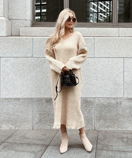 リブルースニットワンピース（ワンピース）｜esutoreja（エストレジャ）