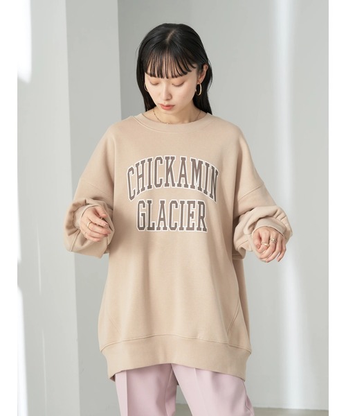 earth music&ecology(アースミュージックアンドエコロジー)の「裏起毛ロゴBIGスウェット(Tシャツ/カットソー・レディース・ベージュ/チャコールグレー/アイボリー・FREE)」の5枚目の写真