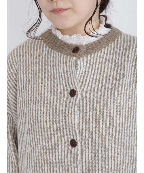 AMOMENTO ストライプ柄 長袖カーディガン Mサイズ 楽天市場】【Le sucood】 モノクロモザイク和風シャツカーディガン