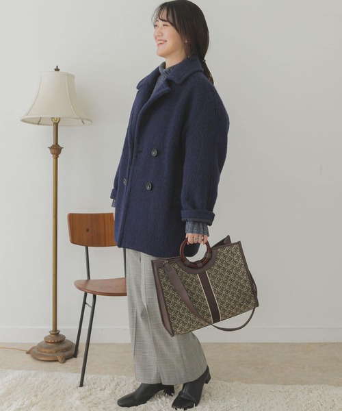 RODE SKO（ロデスコ）の「モノグラムジャガードスクエアトート（トートバッグ・レディース・ブラウン・ONE）」の14枚目の写真