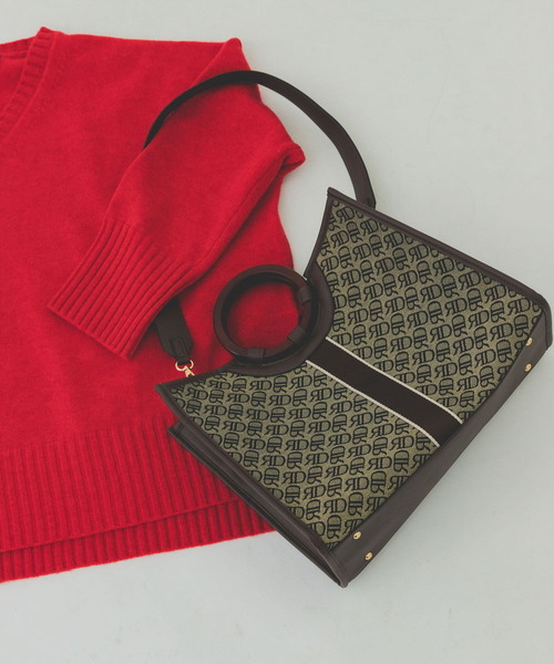 RODE SKO（ロデスコ）の「モノグラムジャガードスクエアトート（トートバッグ・レディース・ブラウン・ONE）」の16枚目の写真