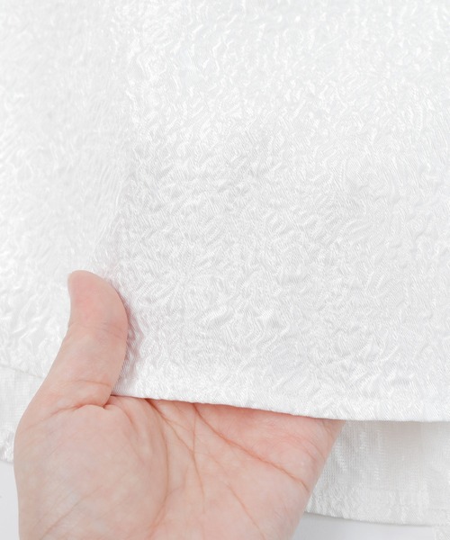 UR'S（ユアーズ）の「ふくれジャガードクルーネックペプラムプルオーバー（Tシャツ/カットソー・レディース・ホワイト/ブラック/グレイッシュベージュ・L/S/M）」の15枚目の写真