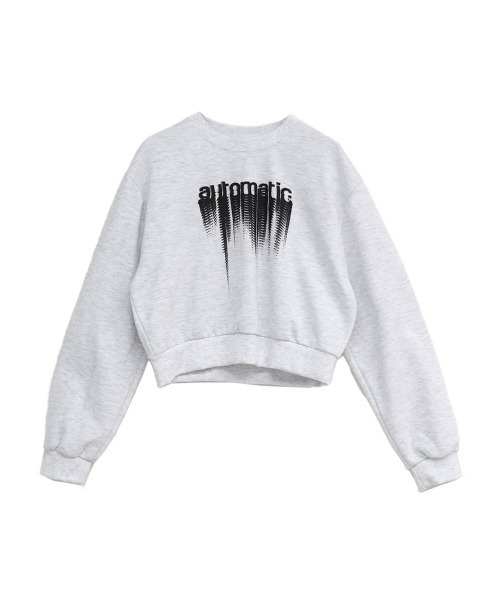 LVEU.(ラブユ.)の「【LVEU.】デザインロゴライトスウェット(Ai select) / トップス カットソー スウェット ライト プリント ロゴ クロップド ショート 長袖 ブラック ホワイト(スウェット・レディース・ブラック/ホワイト・FREE)」の5枚目の写真