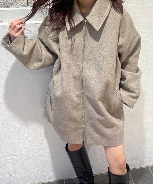 Meli rich（メリーリッチ）の「ジップアップステンカラーミドルコート（ステンカラーコート・レディース・ブラウン/ブラック/グリーン/ブラウン系/モカ・FREE）」の13枚目の写真