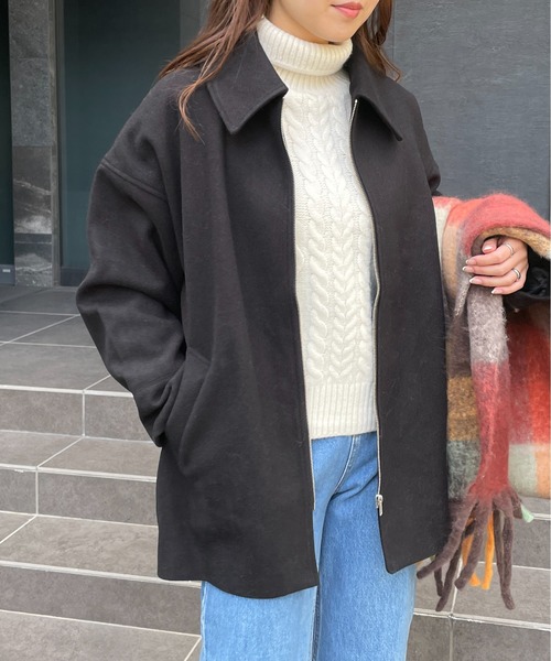 Meli rich（メリーリッチ）の「ジップアップステンカラーミドルコート（ステンカラーコート・レディース・ブラウン/ブラック/グリーン/ブラウン系/モカ・FREE）」の6枚目の写真