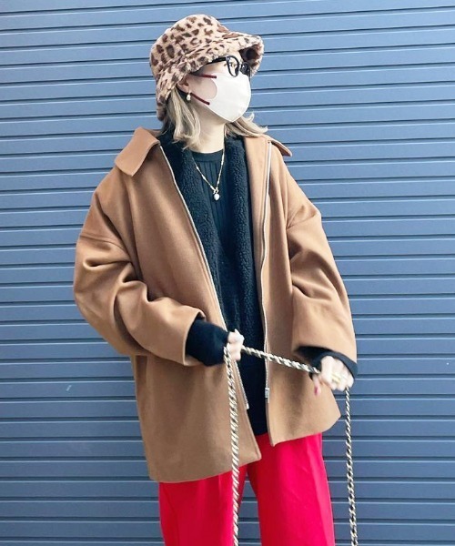 Meli rich（メリーリッチ）の「ジップアップステンカラーミドルコート（ステンカラーコート・レディース・ブラウン/ブラック/グリーン/ブラウン系/モカ・FREE）」の12枚目の写真