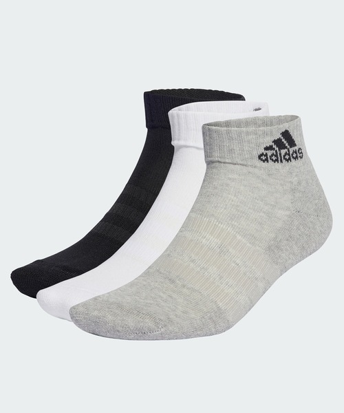 adidas(アディダス)の「クッション スポーツウェア アンクルソックス3足組 / アディダス adidas(ソックス/靴下・メンズ・ホワイト/ブラック/グレー/ホワイト系その他/グレー系その他/Black・SMALL/MEDIUM/LARGE/XX-LARGE/X-LARGE/kids-XXL)」の6枚目の写真