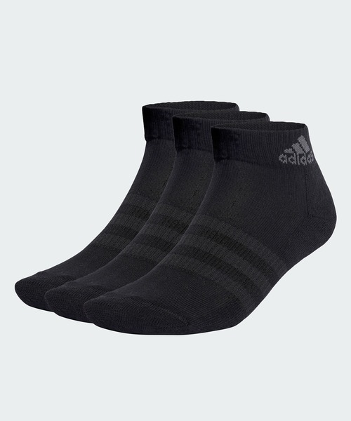 adidas(アディダス)の「クッション スポーツウェア アンクルソックス3足組 / アディダス adidas(ソックス/靴下・メンズ・ホワイト/ブラック/グレー/ホワイト系その他/グレー系その他/Black・SMALL/MEDIUM/LARGE/XX-LARGE/X-LARGE/kids-XXL)」の4枚目の写真