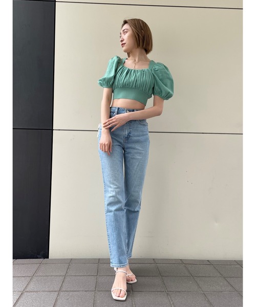 SNIDEL（スナイデル）の「【SNIDEL/Levi'sR】ハイスリムストレート(レングス29)（デニムパンツ・レディース・ライトブルー・23cm/24cm/25cm/26cm）」の17枚目の写真
