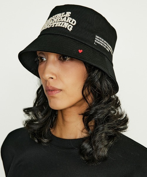 DOUBLE STANDARD CLOTHING（ダブルスタンダードクロージング）の「チノクロスロゴバケットハット（ハット・レディース・ブラック/カーキ・FREE）」の10枚目の写真
