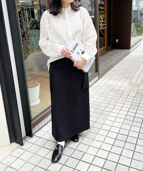 Meli rich(メリーリッチ)の「クロシェレースバンドカラーシャツ(シャツ/ブラウス・レディース・ブラック/オフホワイト・MEDIUM)」の10枚目の写真