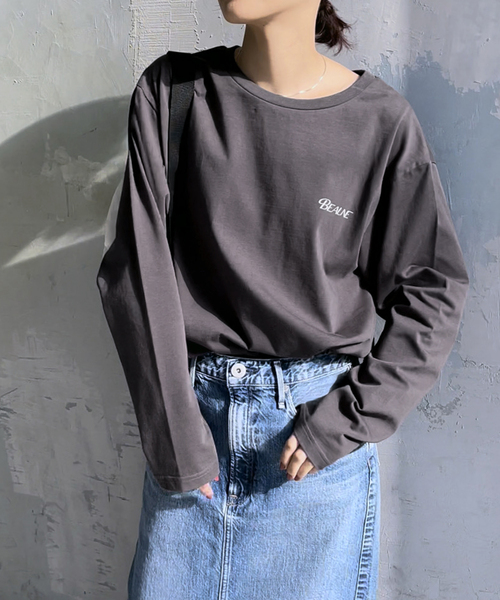 Spick & Span（スピックアンドスパン）の「バックロゴロンT（Tシャツ/カットソー・レディース・ホワイト/チャコールグレー・FREE）」の10枚目の写真