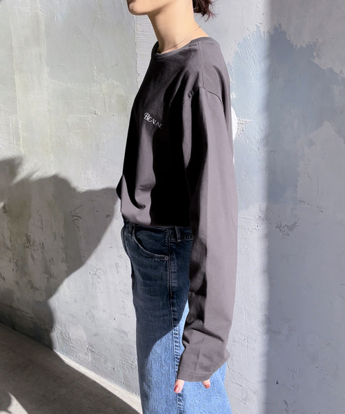 Spick & Span（スピックアンドスパン）の「バックロゴロンT（Tシャツ/カットソー・レディース・ホワイト/チャコールグレー・FREE）」の13枚目の写真