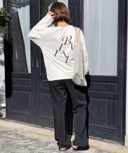 Spick & Span（スピックアンドスパン）の「バックロゴロンT（Tシャツ/カットソー・レディース・ホワイト/チャコールグレー・FREE）」の22枚目の写真