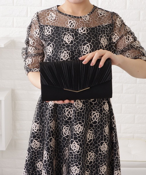 Lace Ladies(レースレディース)の「サテンプリーツパーティーバッグ(クラッチバッグ・レディース・ブラック/ベージュ/シルバー・FREE)」の18枚目の写真