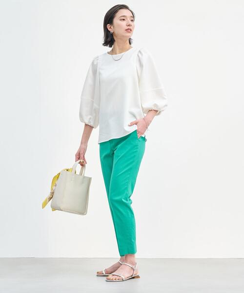cocoです‼️シャンブレーランタンスリーブブラウス◆ green label relaxing（グリーンレーベルリラクシング）の