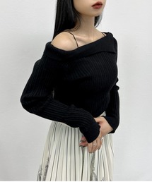 【ZOZOTOWN限定】Asymmetric off-shoulder knit / アシンメトリーオフショルダーニット