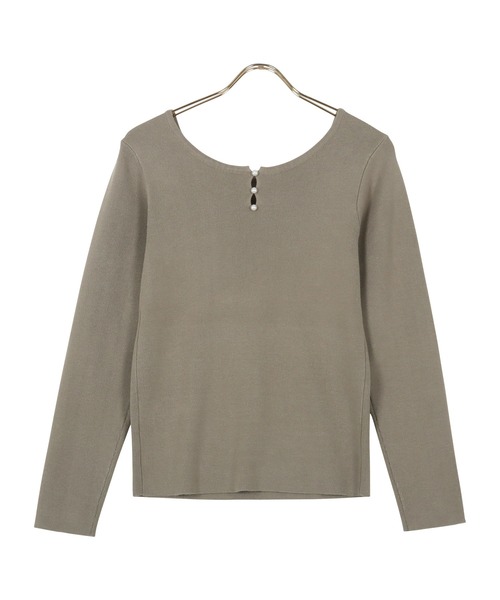 KOBE LETTUCE（コウベレタス）の「選べる2タイプ　パール付きリブニット（ニット/セーター・レディース・ネイビー/ラベンダー/ブラック系/ブルー系/ベージュ系/ネイビー系/パープル系/ブルー/グレイッシュベージュ/ブラック/アイボリー/ホワイト系/ブラウン系/ブラウン・1/2）」の8枚目の写真