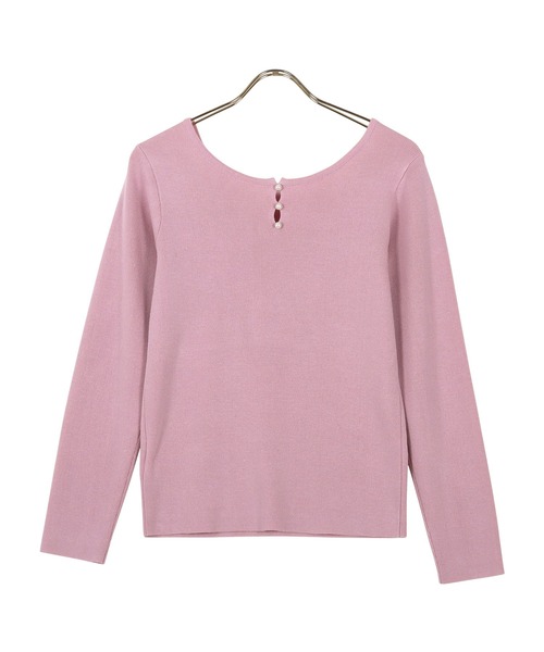 KOBE LETTUCE（コウベレタス）の「選べる2タイプ　パール付きリブニット（ニット/セーター・レディース・ネイビー/ラベンダー/ブラック系/ブルー系/ベージュ系/ネイビー系/パープル系/ブルー/グレイッシュベージュ/ブラック/アイボリー/ホワイト系/ブラウン系/ブラウン・1/2）」の14枚目の写真