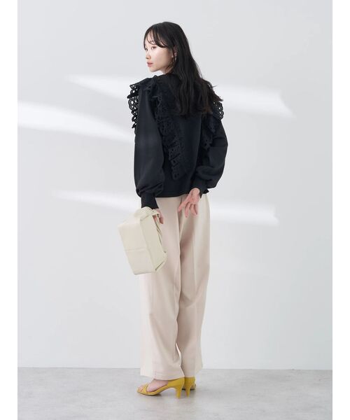 earth music&ecology(アースミュージックアンドエコロジー)の「レースフリルプルオーバー(Tシャツ/カットソー・レディース・ターコイズブルー/ブラック/アイボリー・FREE)」の20枚目の写真