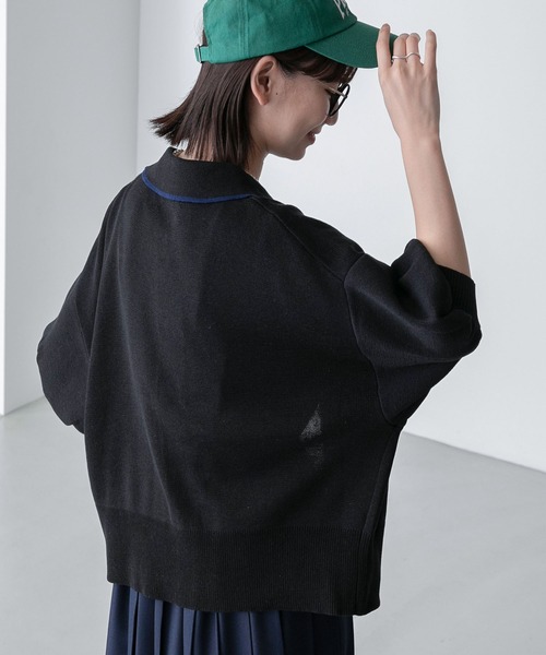 BONLECILL（ボンルシール）の「パフスリーブ 配色ライン 襟付き