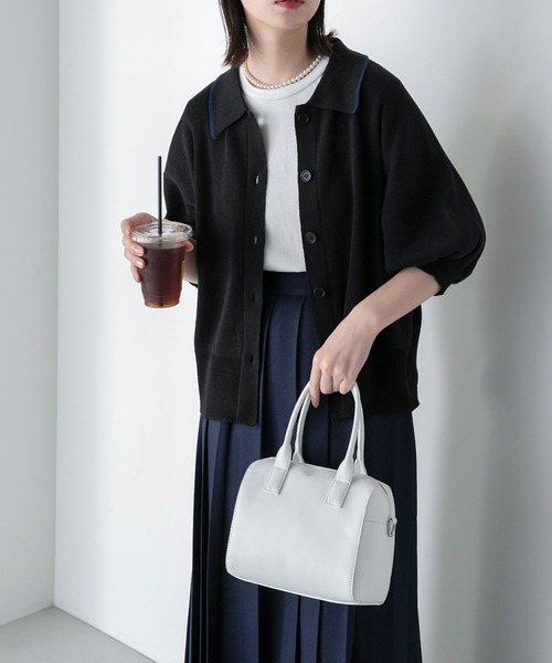 BONLECILL（ボンルシール）の「パフスリーブ 配色ライン 襟付き