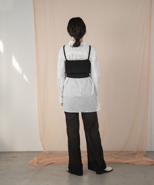 Amiur（エミレ）の「back drawstring smooth shirt（シャツ/ブラウス・レディース・ホワイト/ブルー・FREE）」の7枚目の写真