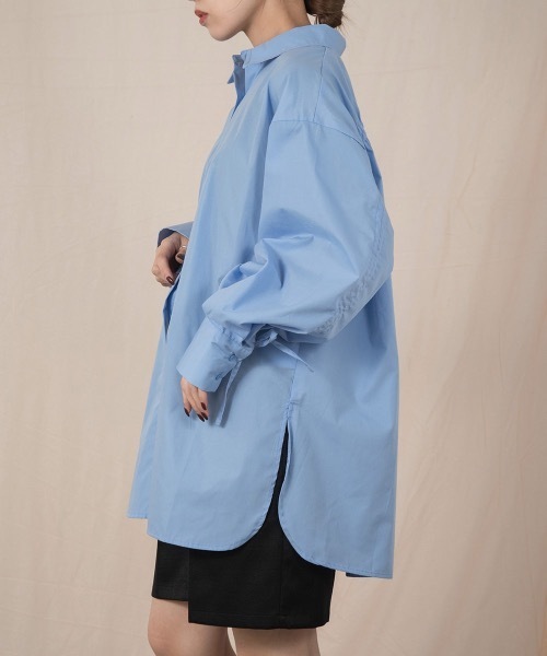 Amiur（エミレ）の「back drawstring smooth shirt（シャツ/ブラウス・レディース・ホワイト/ブルー・FREE）」の11枚目の写真