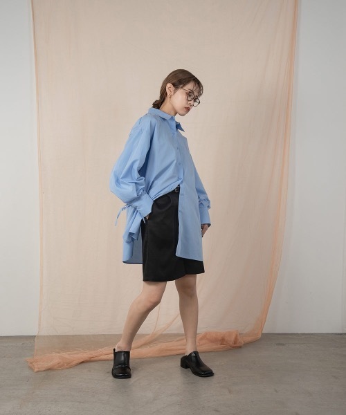 Amiur（エミレ）の「back drawstring smooth shirt（シャツ/ブラウス・レディース・ホワイト/ブルー・FREE）」の9枚目の写真