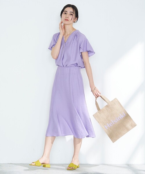 NOLLEY’S(ノーリーズ)の「◇【WEB限定】ジュピターインゴムマーメードスカート(スカート・レディース・ベージュ/ラベンダー/サックスブルー/インディゴブルー/ブラック・36/34/38)」の7枚目の写真
